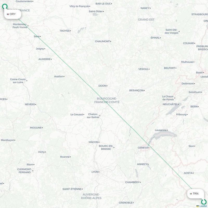 TRN - ORY route map