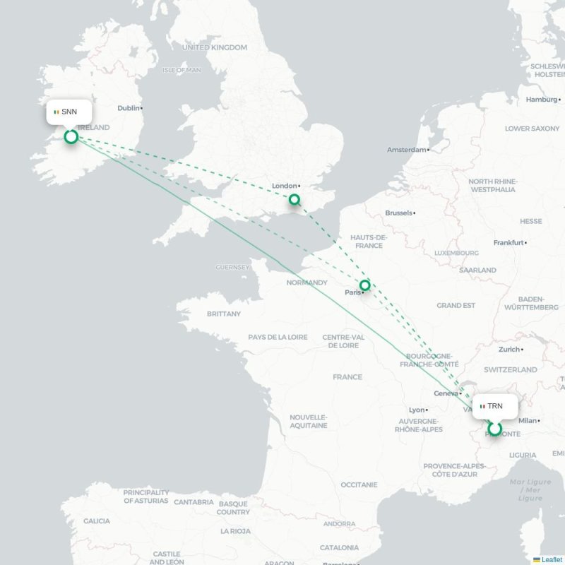 TRN - SNN route map