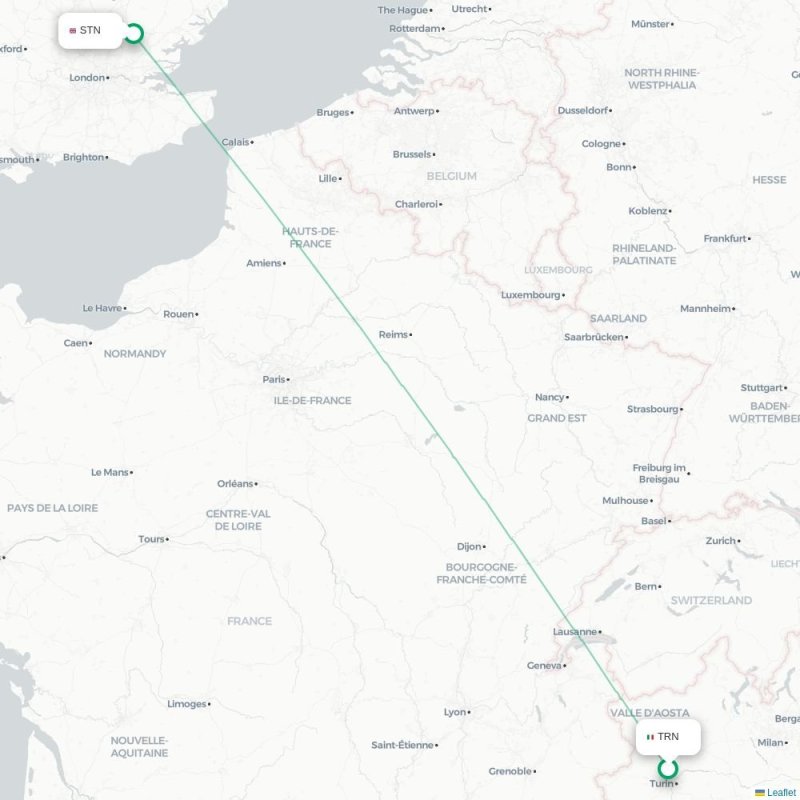 TRN - STN route map