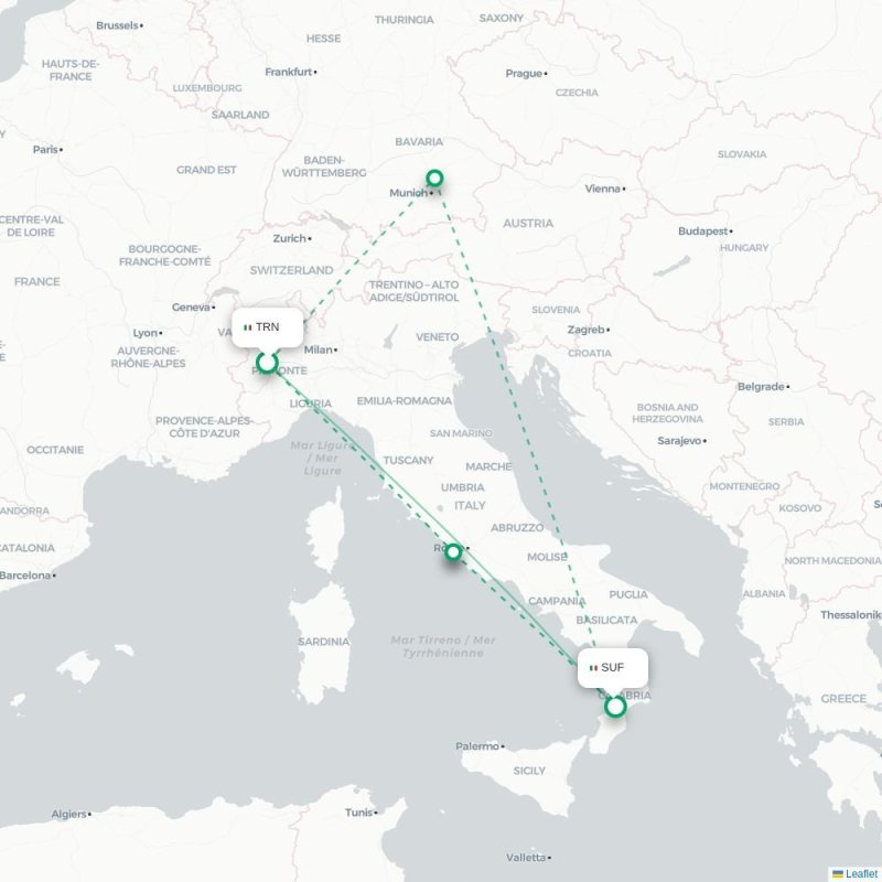 TRN - SUF route map
