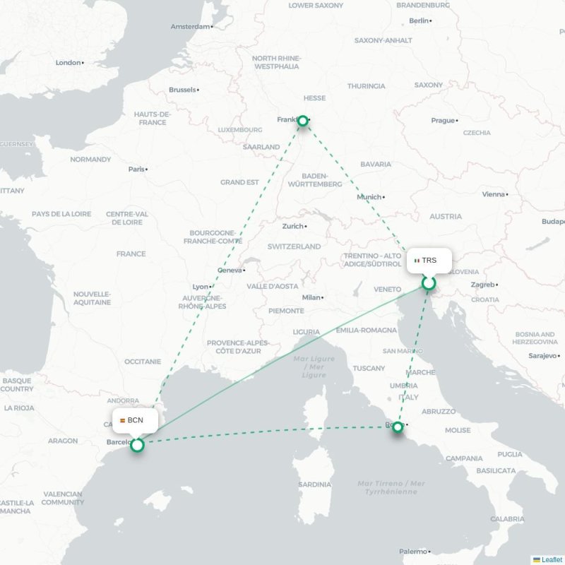 TRS - BCN route map