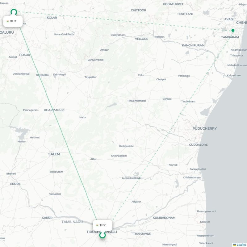 TRZ - BLR route map