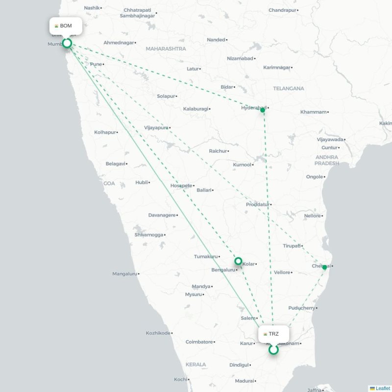 TRZ - BOM route map