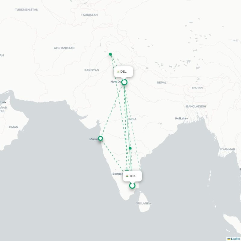 TRZ - DEL route map