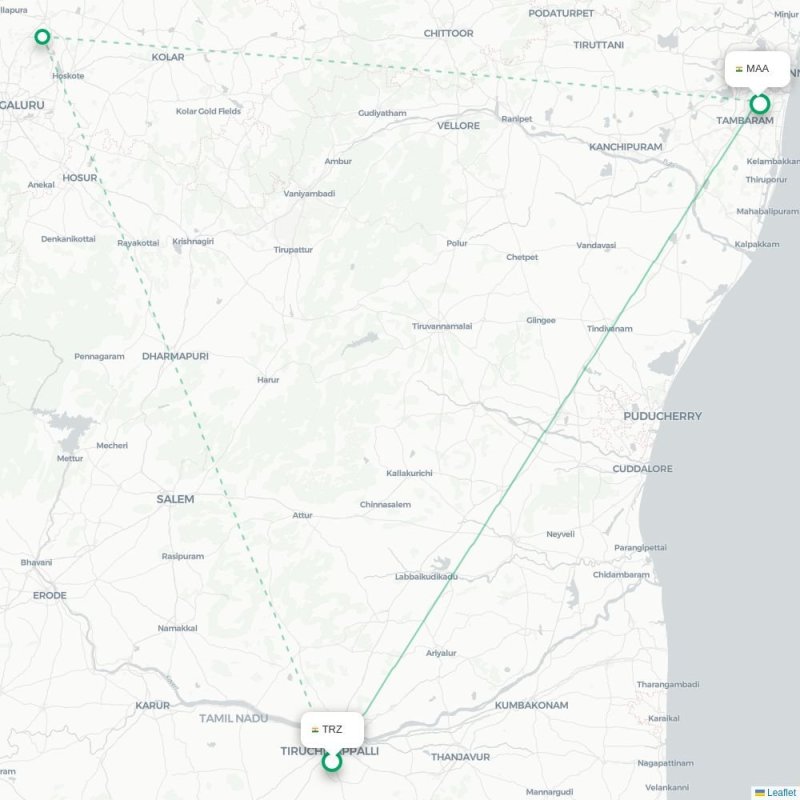 TRZ - MAA route map