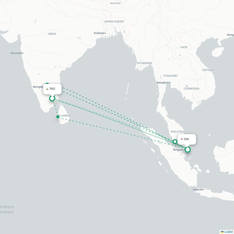 TRZ - SIN route map