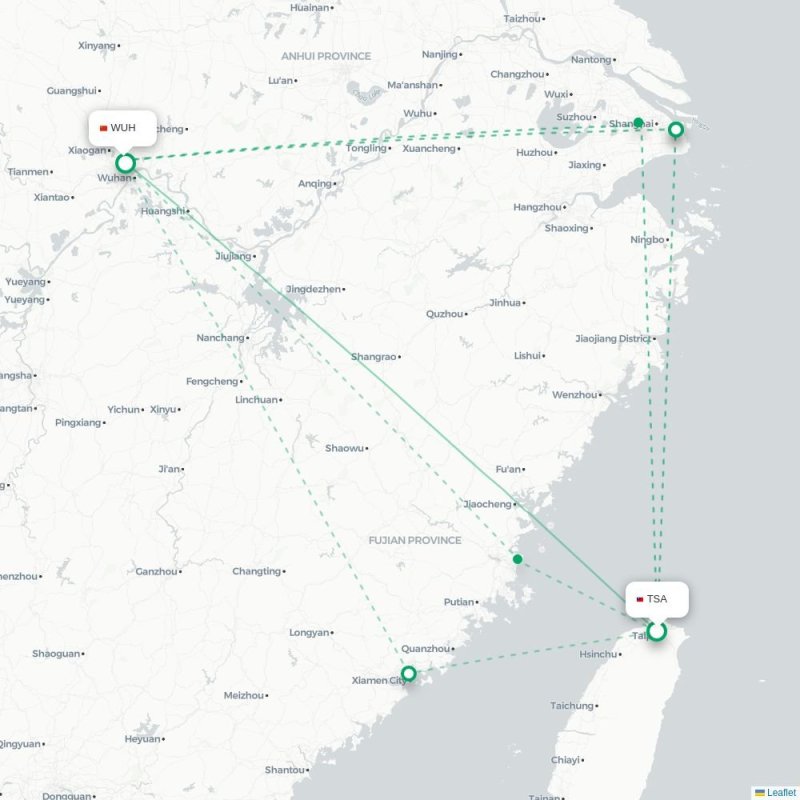 TSA - WUH route map