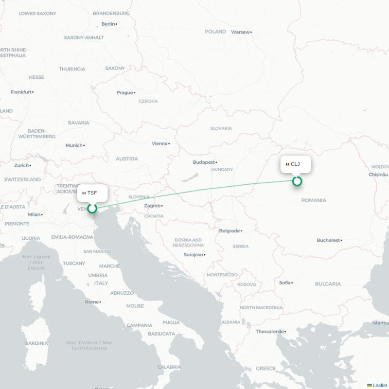 TSF - CLJ route map