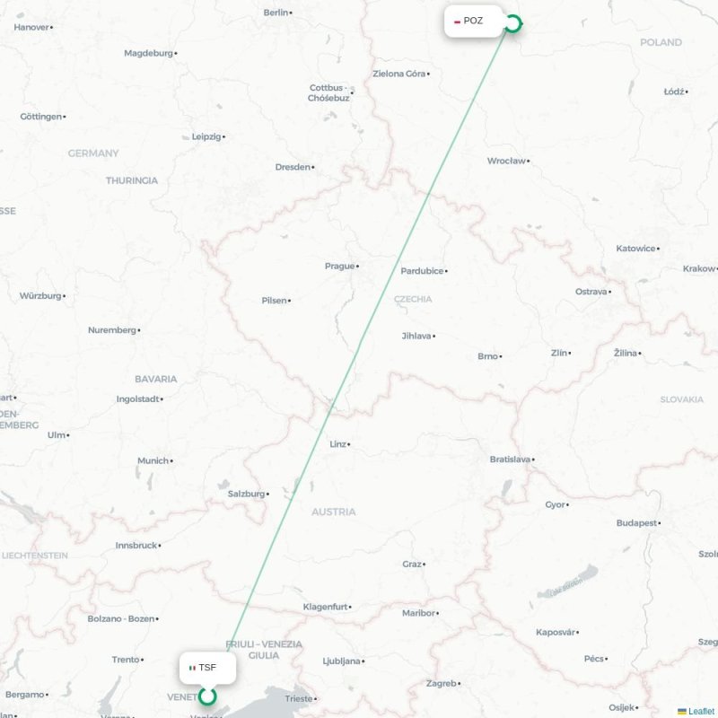 TSF - POZ route map