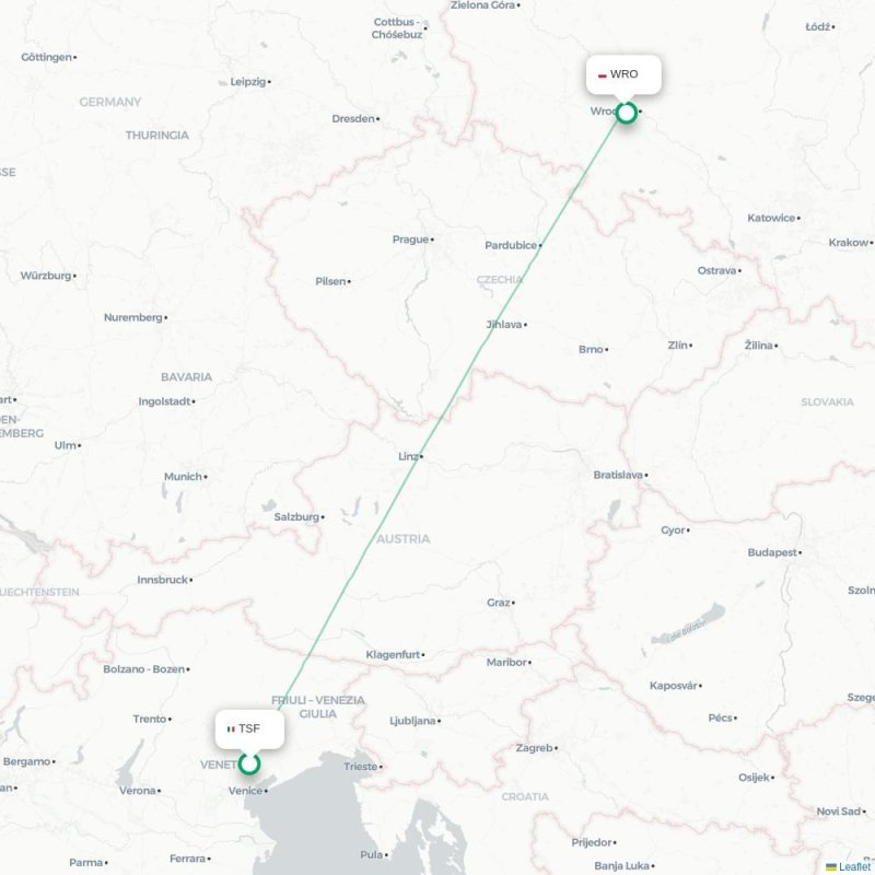TSF - WRO route map