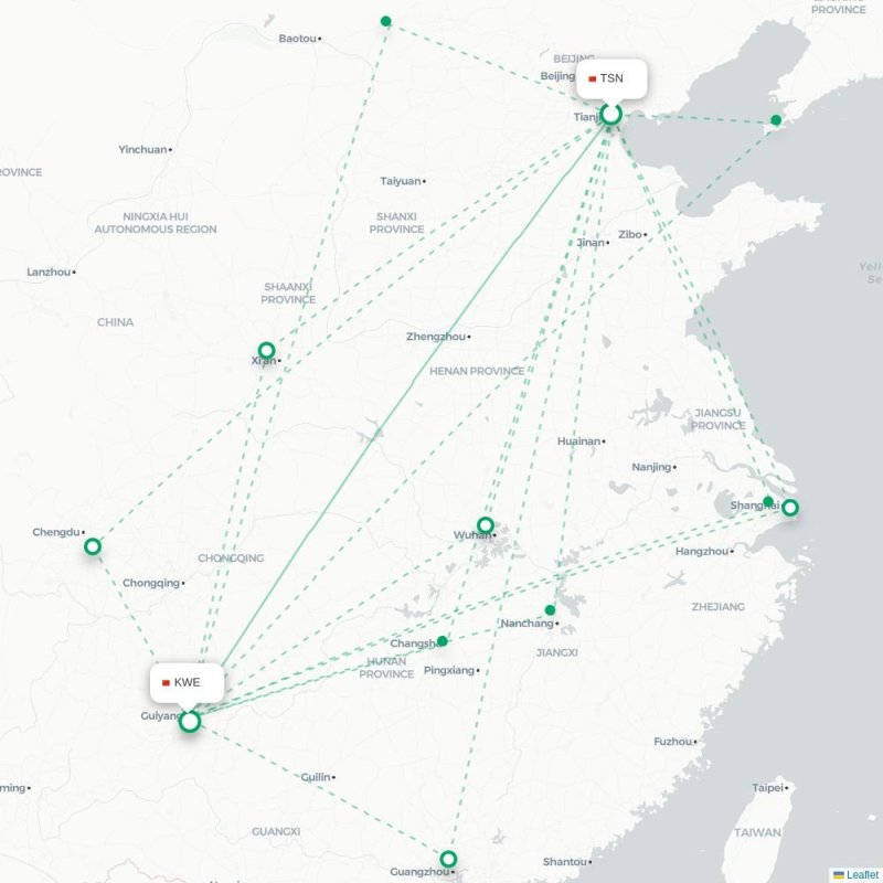 TSN - KWE route map