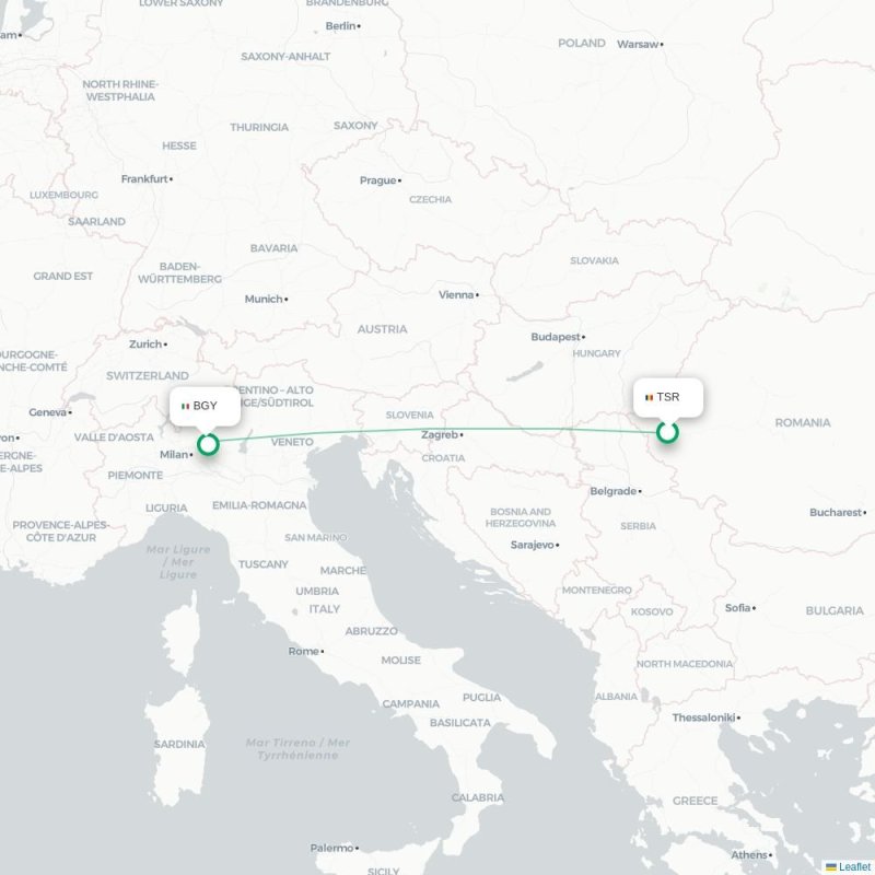TSR - BGY route map