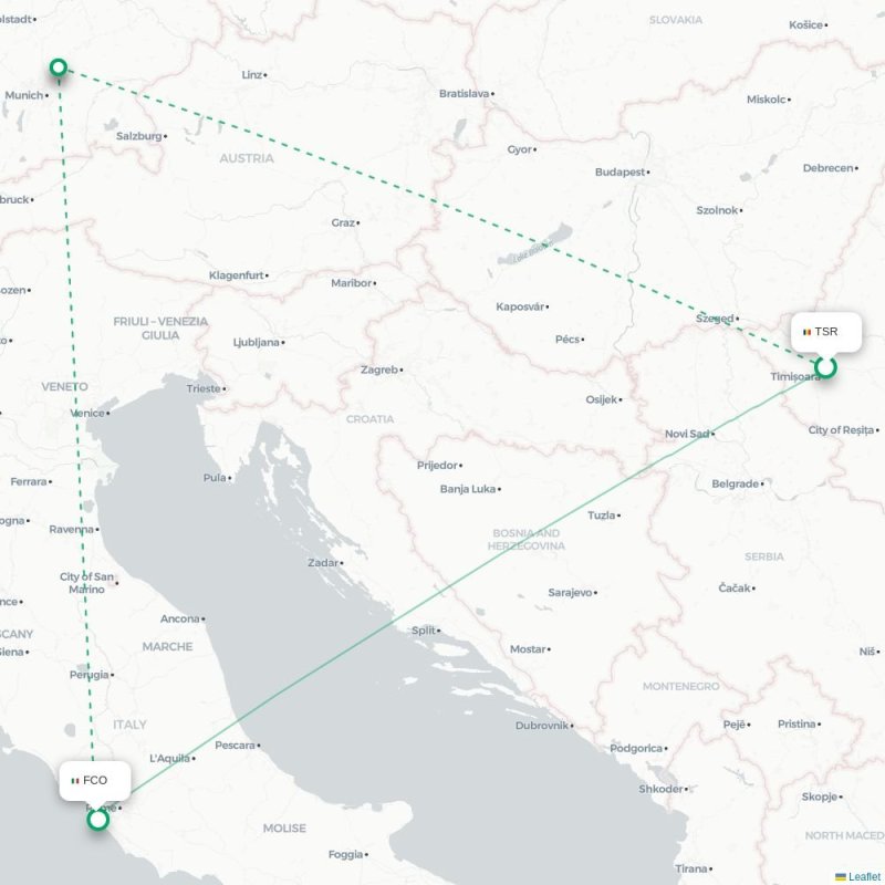 TSR - FCO route map