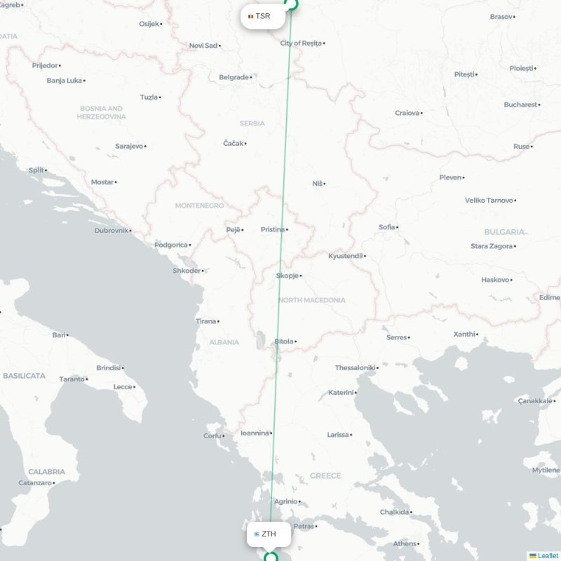 TSR - ZTH route map