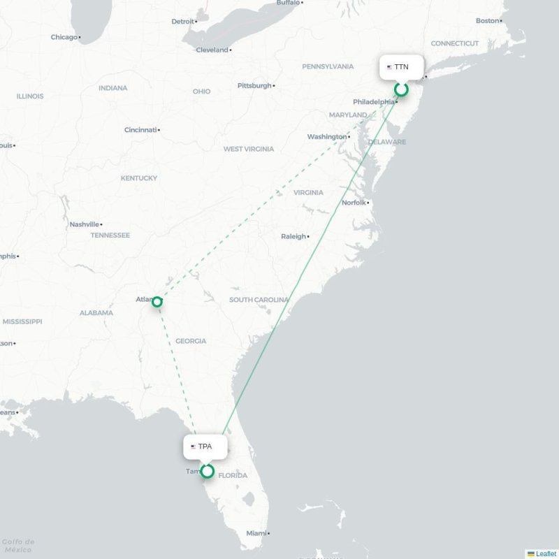 TTN - TPA route map