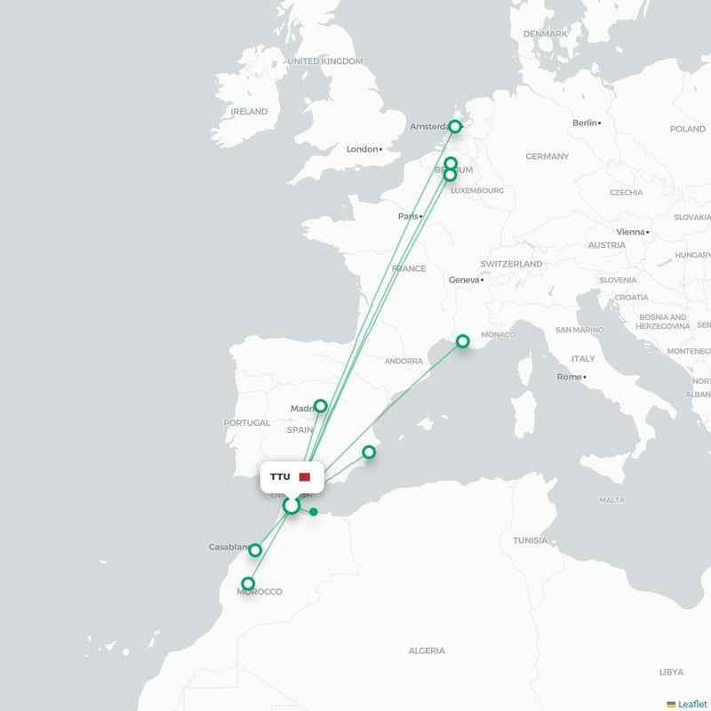Route map Tetouan  TTU airport