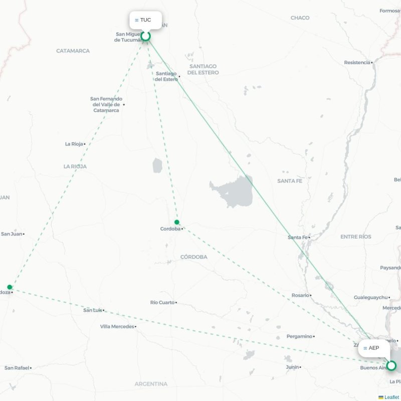 TUC - AEP route map