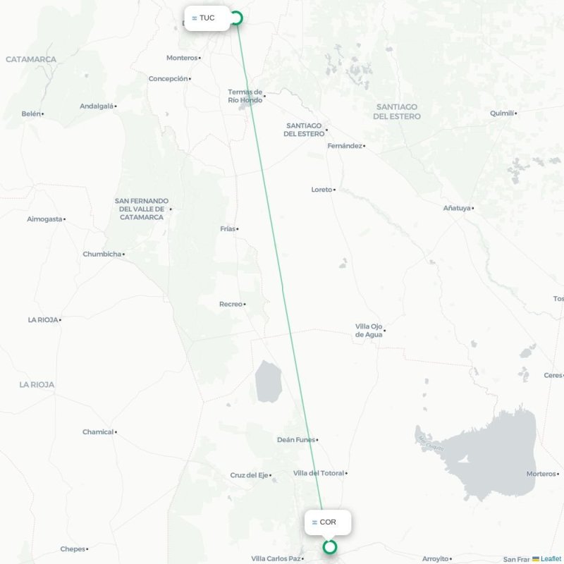 TUC - COR route map