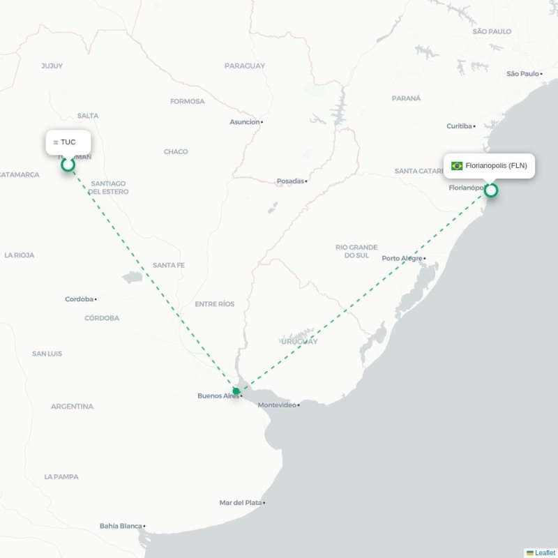TUC - FLN route map