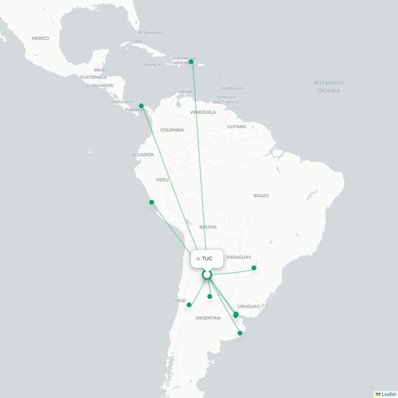 TUC - PUJ route map