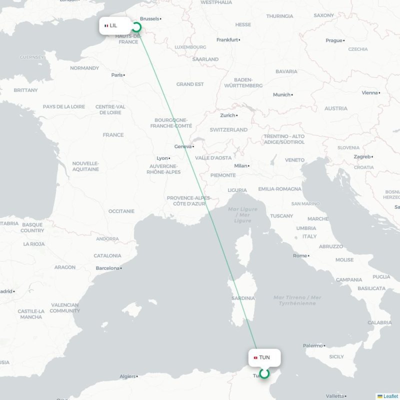 TUN - LIL route map