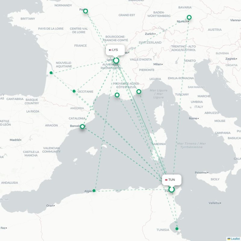 TUN - LYS route map