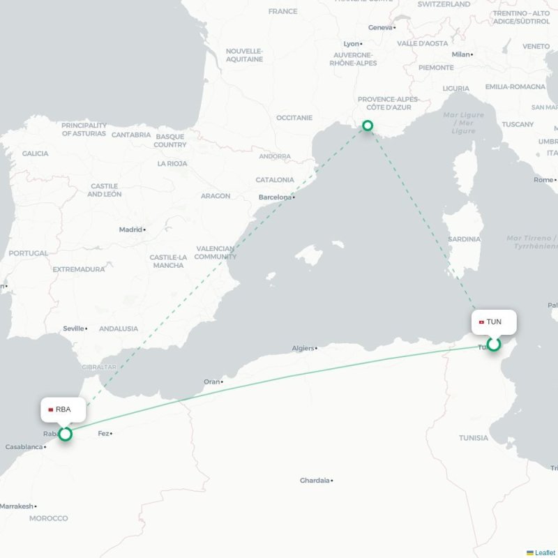 TUN - RBA route map