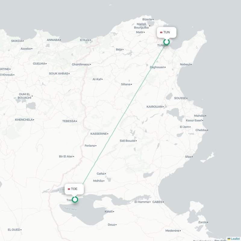 TUN - TOE route map