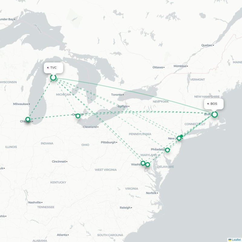 TVC - BOS route map