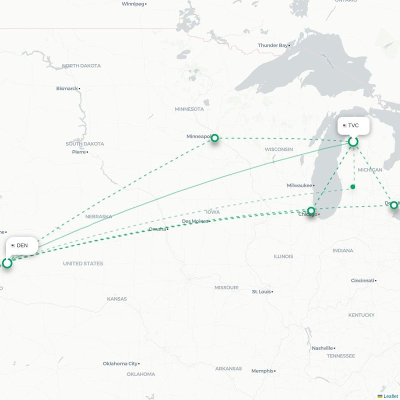TVC - DEN route map