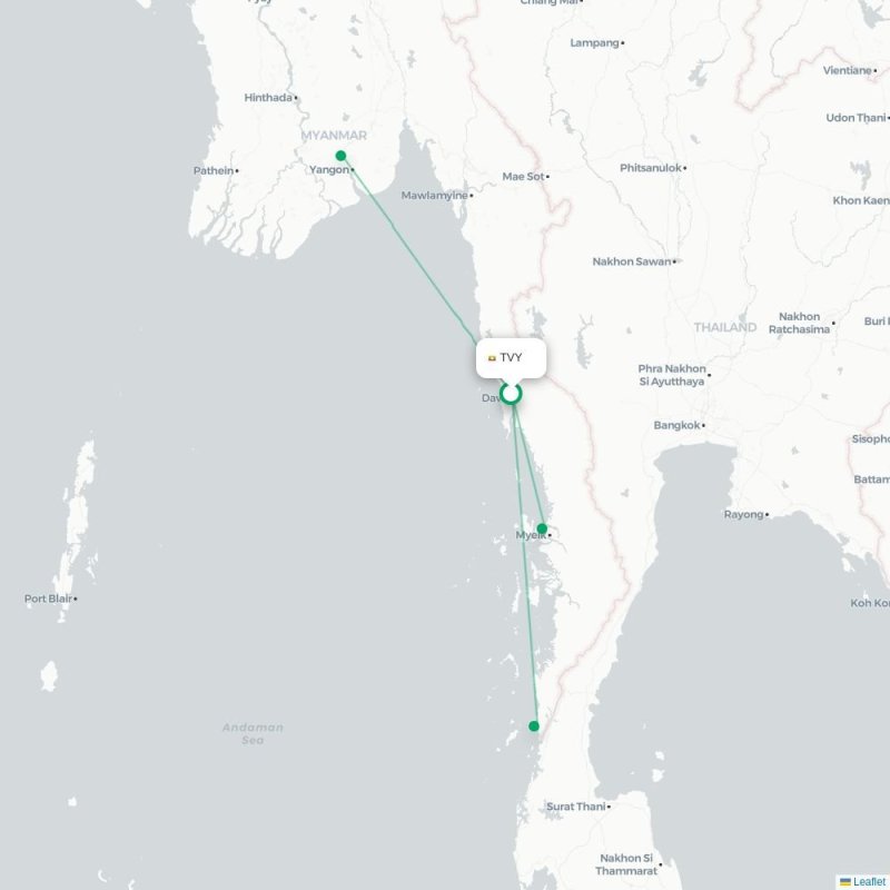 TVY - KAW route map