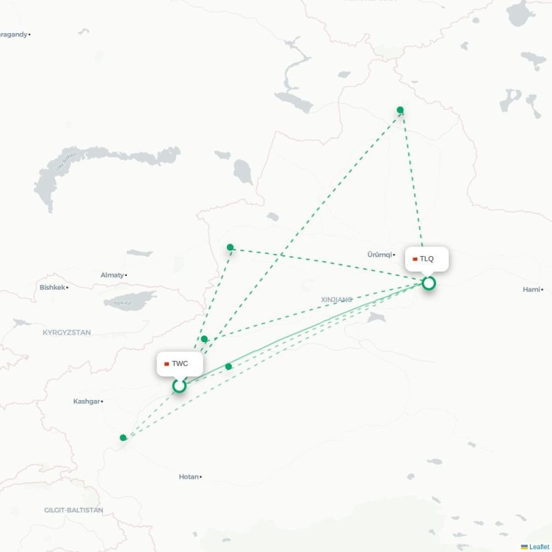 TWC - TLQ route map