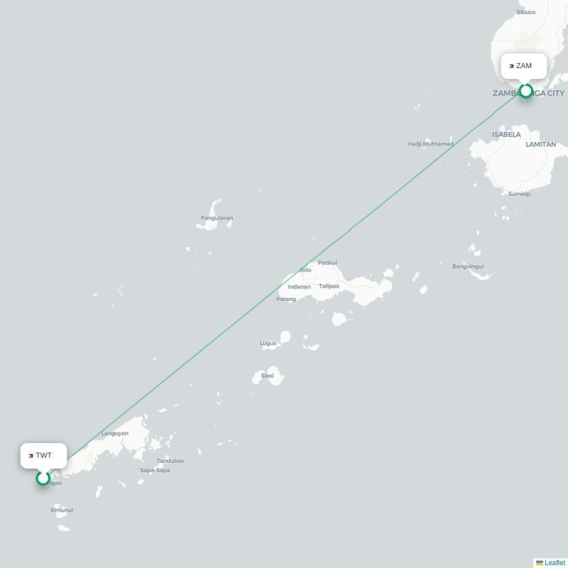 TWT - ZAM route map