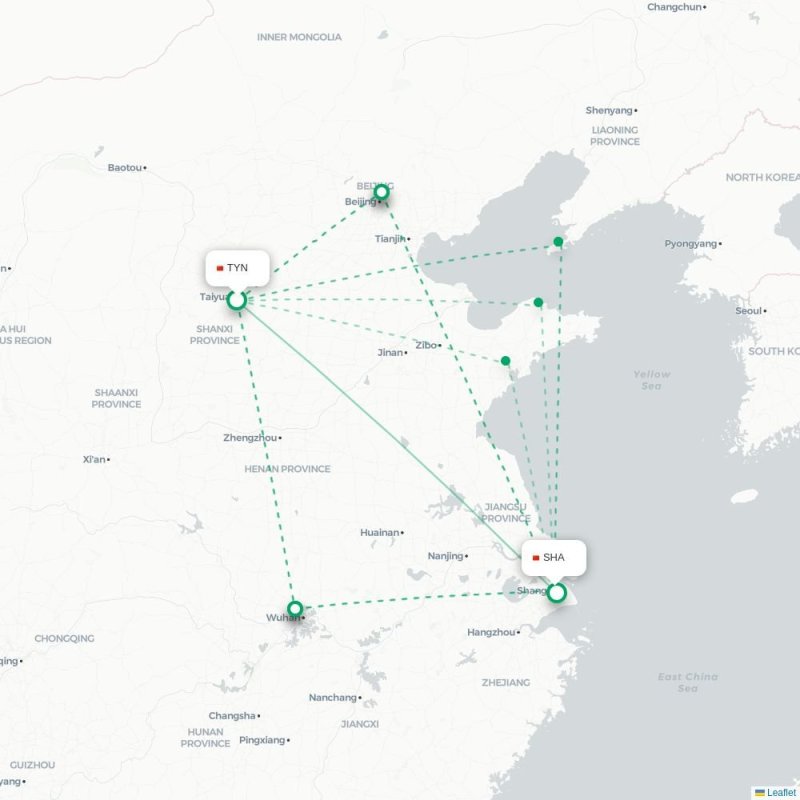 TYN - SHA route map