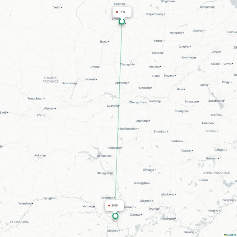 TYN - SHS route map
