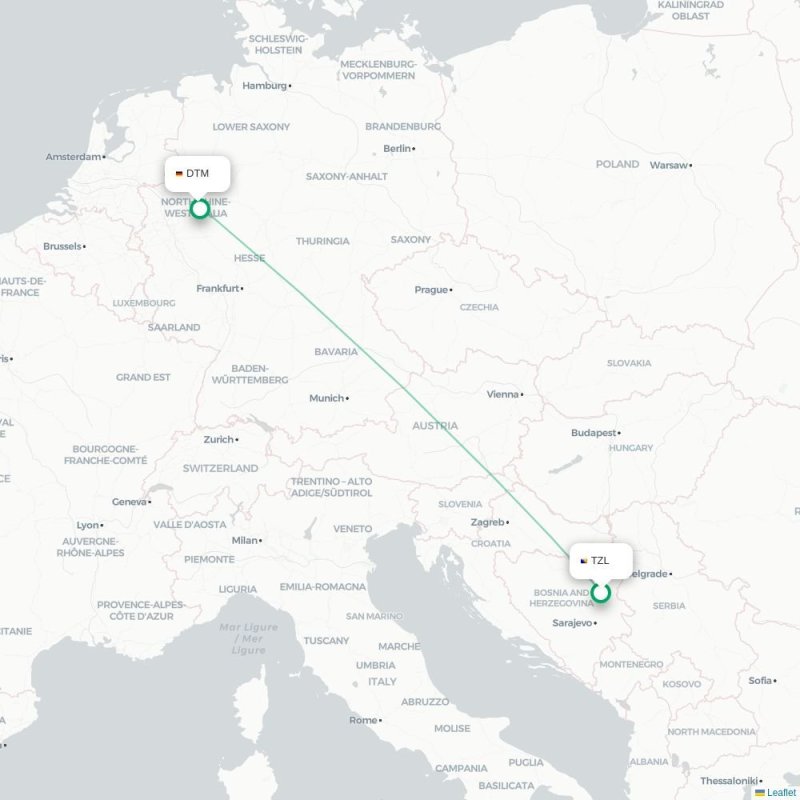 TZL - DTM route map