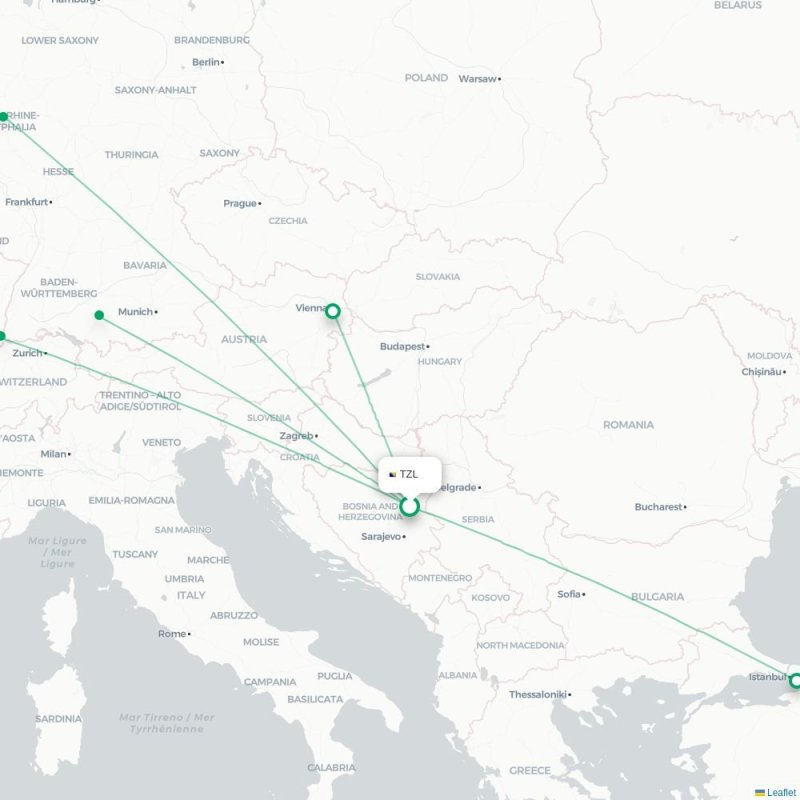 TZL - BVA route map