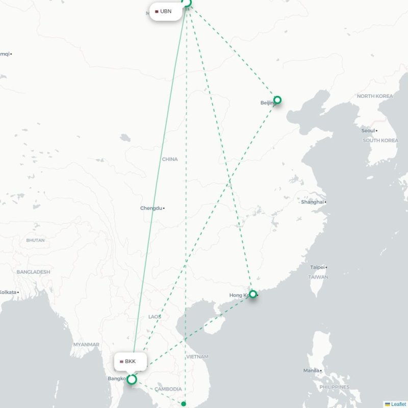 UBN - BKK route map