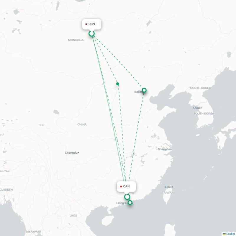 UBN - CAN route map