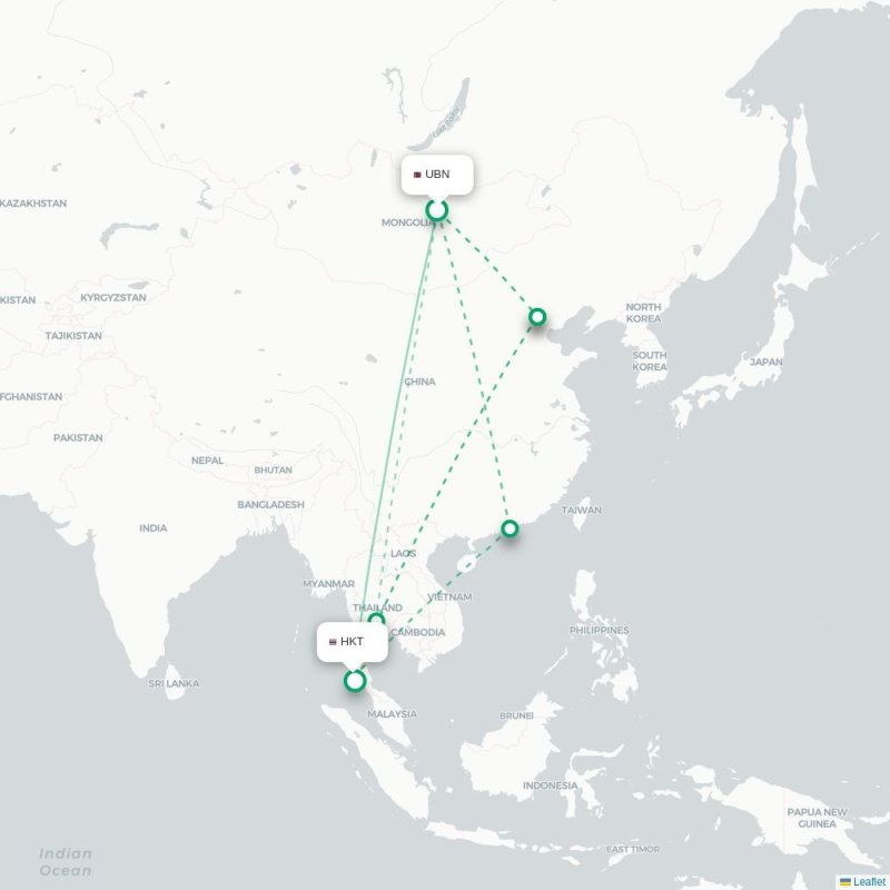 UBN - HKT route map
