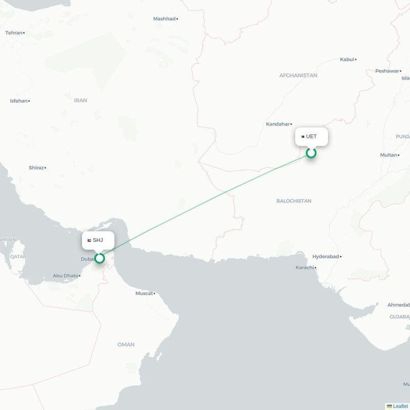 UET - SHJ route map