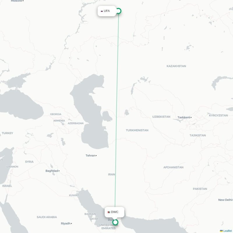 UFA - DWC route map