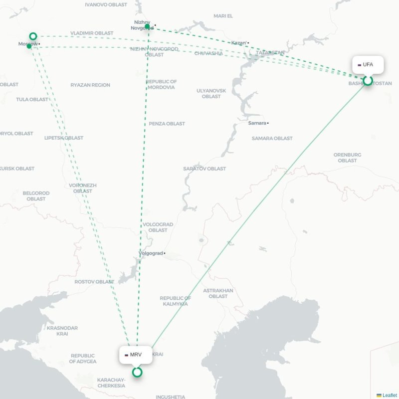 UFA - MRV route map