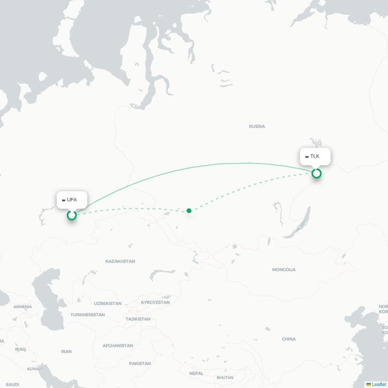 UFA - TLK route map