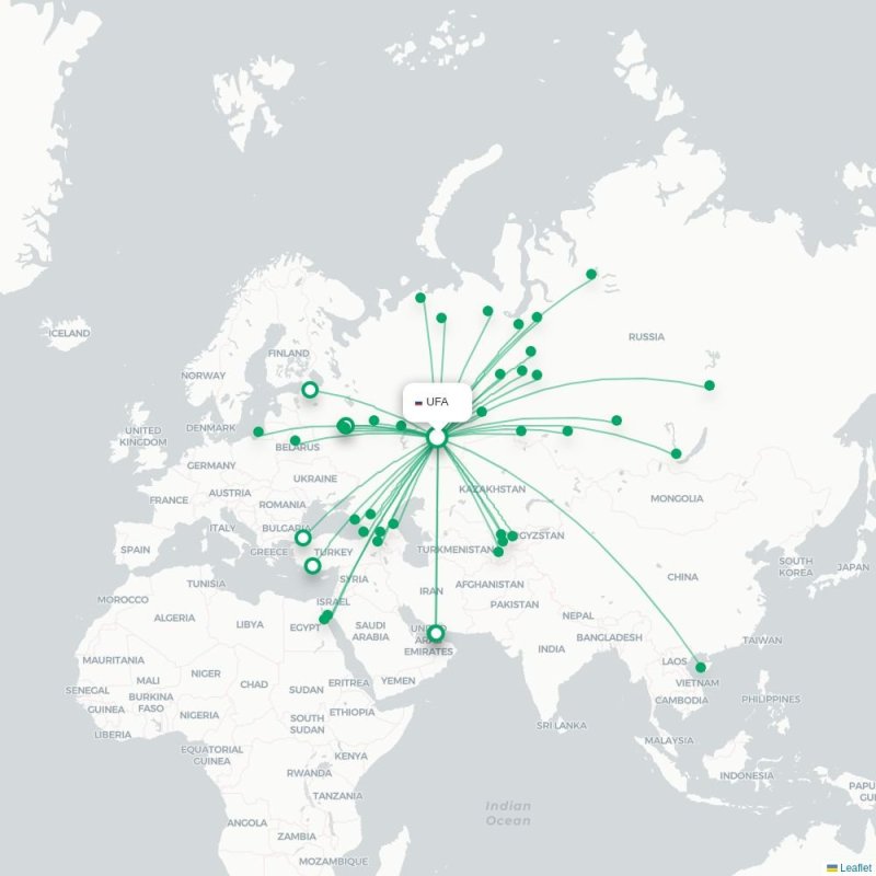 HRI - UFA route map