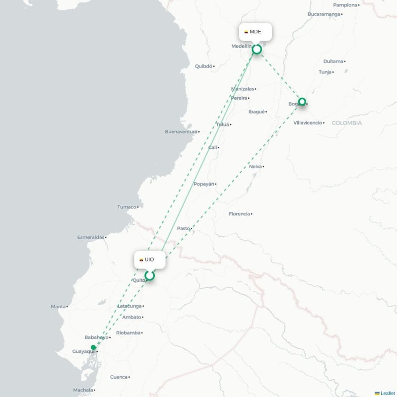 UIO - MDE route map