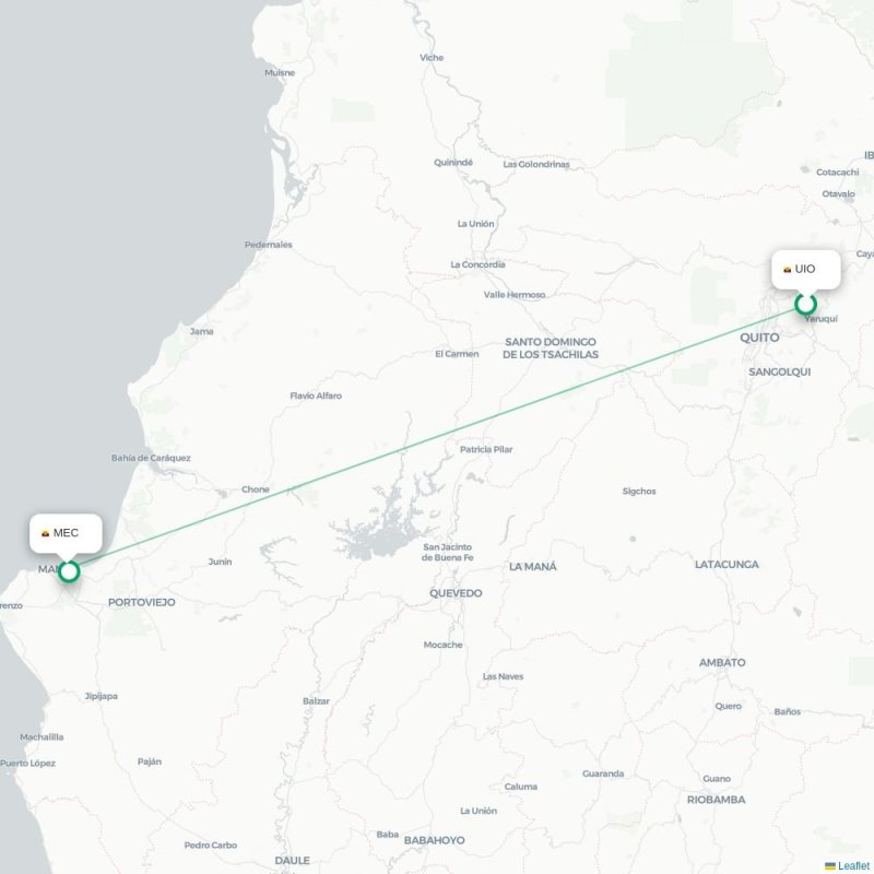 UIO - MEC route map
