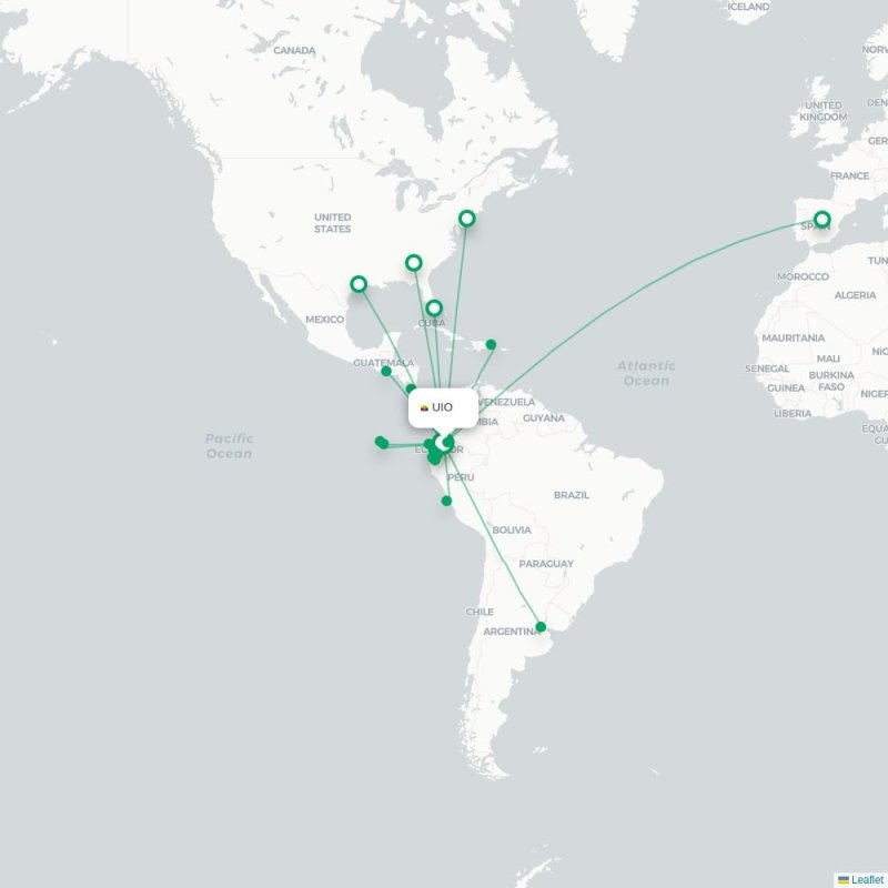 UIO - GYE route map