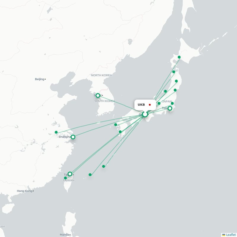 Route map Kobe  UKB airport