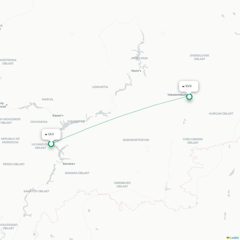 ULV - SVX route map